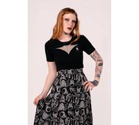 Hell Bunny Women's Cobweb Halloween Style Black Top | Size: Small hell bunny Black S