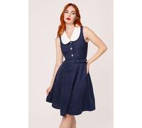 Hell Bunny Women's Costello 40's Style Vintage Inspired Midi Dress in Navy | Size: Small hell bunny Navy S
