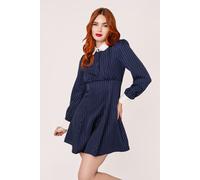 Hell Bunny Women's Costello Navy & White Pinstripe Mini Dress | Size: Medium hell bunny Navy M