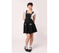 Hell Bunny Women's Cupid Black Mini Pinafore Dress Romantic Heart & Angel Embroidery | Size: 3XL hell bunny Black 3XL