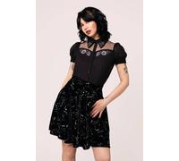 Hell Bunny Women's Danica Semi Fitted Black Blouse | Size: Large hell bunny Black L