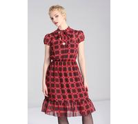 Hell Bunny Women's Date Night Chiffon Knee Dress in Red | Size: Small hell bunny Red S