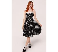 Hell Bunny Women's Domino Printed 50's Style Vintage Dress Black | Size: Medium hell bunny Black M