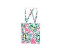 Hell Bunny Women's Dreamland Polka Dot Tropical Print Cotton Tote Bag in Pink hell bunny Pink