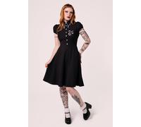 Hell Bunny Women's Drusilla Halloween Style Black Midi Dress | Size: Small hell bunny Black S