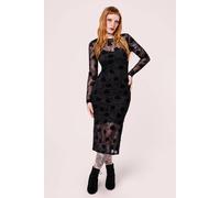Hell Bunny Women's Florence Bold Black Mesh Midi Dress | Size: Large hell bunny Black L