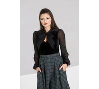 Hell Bunny Women's Gabriella Black Chiffon Top | Size: Large hell bunny Black L