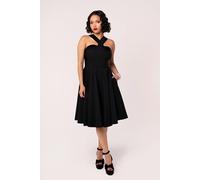 Hell Bunny Women's Gina 50s Style Crossover Straps Black Midi Dress | Size: XL hell bunny Black XL