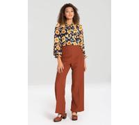 Hell Bunny Women's Ginger Swing Trousers in Brown | Size: 6XL hell bunny Brown 6XL