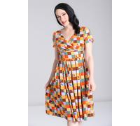 Hell Bunny Women's Hawthorn Autumn Coloured Printed Midi Dress | Size: Small hell bunny Multicolor S
