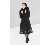Hell Bunny Women's Interstellar Peter Pan Faux Fur Collar Black Coat | Size: XS hell bunny Black XS