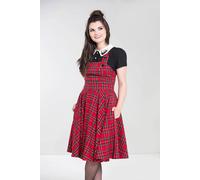 Hell Bunny Women's Irvine Tartan Pinafore Midi Dress in Red | Size: Medium hell bunny Red M