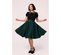 Hell Bunny Women's Jessica Vintage Glamour Midi Skirt in Green | Size: 4XL hell bunny Green 4XL