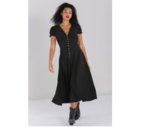 Hell Bunny Women's Jinx Puff Sleeves Maxi Dress Black | Size: Medium hell bunny Black M