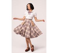 Hell Bunny Women's Joseline Vintage Glamour 50s Style Brown Skirt | Size: Small hell bunny Brown S