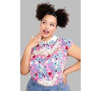 Hell Bunny Women's Loulou Semi Fitted Sweet Pink Blouse | Size: Medium hell bunny Multicolor M