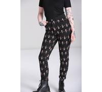 Hell Bunny Women's Lover Black High Waist Rose Embroidered Stretch Denim Jeans | Size: Small hell bunny Black S
