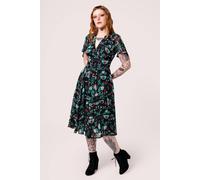 Hell Bunny Women's Medea Semi Fitted Bold Black Midi Dress | Size: Large hell bunny Black L