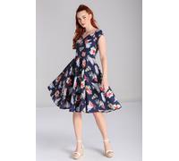 Hell Bunny Women's Misa Printed 50's Style Midi Dress Navy | Size: XS hell bunny Navy XS