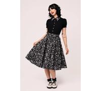 Hell Bunny Women's Mischief Halloween Inspired Midi Skirt in Black | Size: XS hell bunny Black XS