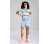 Hell Bunny Women's Molly Stretch Denim Heart Pocket Blue Mini Skirt | Size: 2XL hell bunny Blue 2XL