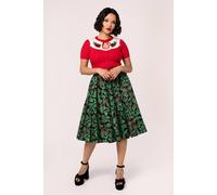 Hell Bunny Women's Nicole 50s Style Midi Skirt in Black | Size: Small hell bunny Black S