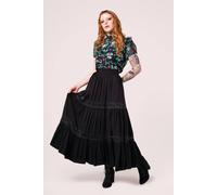 Hell Bunny Women's Nocturnal Bold Black Midi Skirt | Size: Large hell bunny Black L