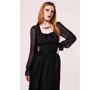 Hell Bunny Women's Nocturnal Bold Black Top | Size: Medium hell bunny Black M