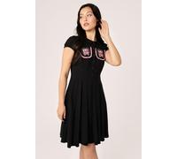 Hell Bunny Women's Not Into You Front Pocket Short Sleeve Midi Dress in Black | Size: 4XL hell bunny Black 4XL