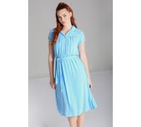 Hell Bunny Women's Pearl 40'S Style Short Sleeve Midi Dress Blue | Size: Small hell bunny Blue S