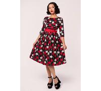 Hell Bunny Women's Poppy 50s Style Printed Midi Dress in Black | Size: 3XL hell bunny Black 3XL