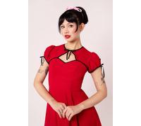 Hell Bunny Women's Red 50s Style Sweetheart Neck Flared Dress with Bolero Panels | Size: 4XL hell bunny Red 4XL
