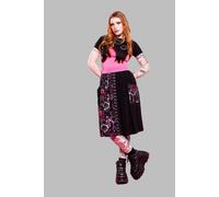 Hell Bunny Women's Riot Black Base Contrasting panels Midi Skirt | Size: Large hell bunny Black L