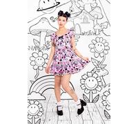 Hell Bunny Women's Robbie Tartan Heart Print Mini Dress With Lace Trim & Puff Sleeves | Size: Large hell bunny Multicolor L