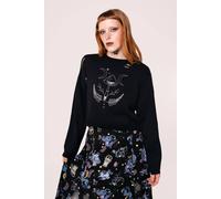 Hell Bunny Women's Russula Halloween Style Bold Black Jumper | Size: 3XL hell bunny Black 3XL