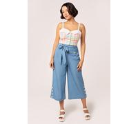 Hell Bunny Women's Rylee Wide Leg Cropped Culottes Blue | Size: Small hell bunny Blue S
