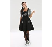Hell Bunny Women's Samara Pinafore Black Cross Over Adjustable Strap Flared Mini skirt Dress | Size: Small hell bunny Black S