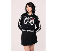 Hell Bunny Women's Skeleton Halloween Style Jacket in Black | Size: Large hell bunny Black L