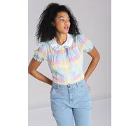 Hell Bunny Women's Skye Semi Fitted ShiffonPastel Coloured Blouse | Size: 3XL hell bunny Multicolor 3XL