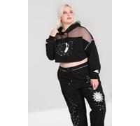 Hell Bunny Women's Solaris Printed Cropped Hoodie Black | Size: XL hell bunny Black XL