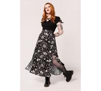Hell Bunny Women's Star Sign Graphics Midi Skirt in Black | Size: Large hell bunny Black L