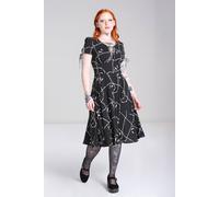 Hell Bunny Women's Stitches Bat Print V-Neck Midi Dress With Keyhole Detail | Size: Medium hell bunny Multicolor M