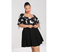 Hell Bunny Women's Sullivan Top Black-White in Black | Size: XS hell bunny Black XS