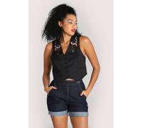 Hell Bunny Women's Viva Maria Bold Black Semi Fitted Waistcoat | Size: 2XL hell bunny Black 2XL