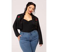 Hell Bunny Women's Viva Maria Sharp V-Neck Blazer in Black | Size: 3XL hell bunny Black 3XL