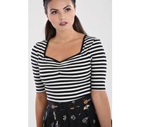 Hell Bunny Women's Warlock Stretchy Striped Jersey Top | Size: 2XL hell bunny Multicolor 2XL