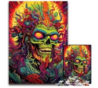 Hell Demon 1000Pc Adults Jigsaw Puzzle Wooden Jigsaw Puzzles for Adults Perfect for Teenagers & Collectors Ideal Home Decor & Travel Gift 1000 PCS(38x26cm)
