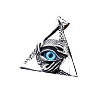 Hell Devil's Eye Men's Pendant Necklace Three Hand Bone Blue Eyes Fashion