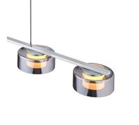 HELL Dune LED hanging light, nickel/chrome, length 119 cm, metal, 5-light