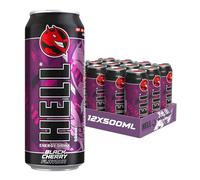 HELL Energy Drink Black Cherry Flavour | 12 x 500ml Cans Multipack | 32mg/100ml Caffeine | Contains Vitamins B2 B3 B5 B6 B12 | Preservative Free | Vegan | Reduce Fatigue